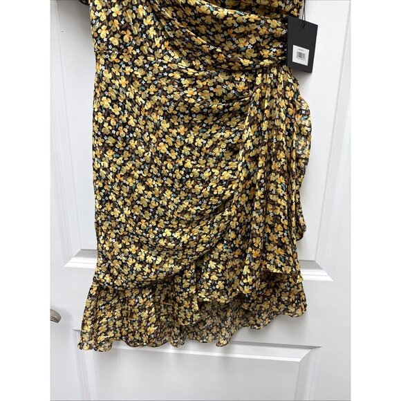 New Mac Duggal Size 4 Floral 26905 One Shoulder Ruffle Ruched Cocktail Dress NWT - Picture 11 of 15
